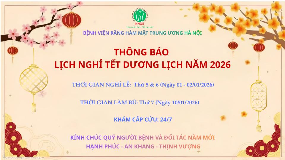  THÔNG BÁO LỊCH NGHỈ TẾT DƯƠNG LỊCH 2026